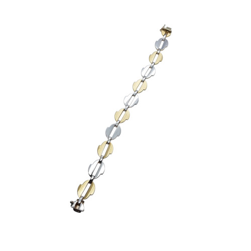 Pulsera articulada de oro amarillo y oro blanco