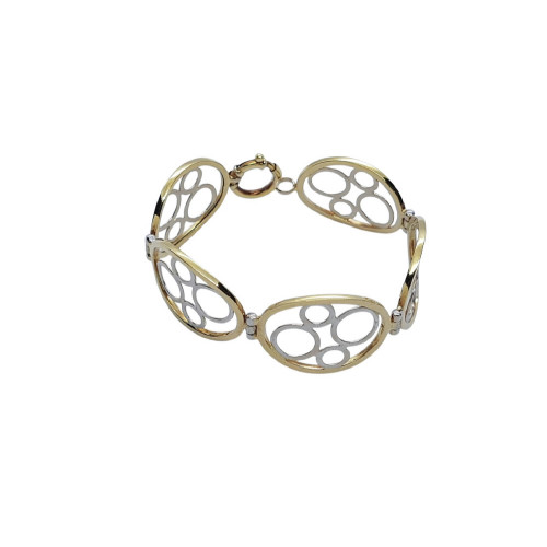 Pulsera articulada de oro amarillo y oro blanco