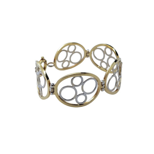Pulsera articulada de oro amarillo y oro blanco