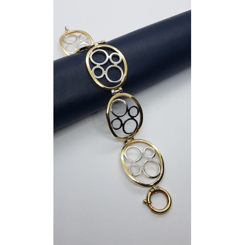 Pulsera articulada de oro amarillo y oro blanco
