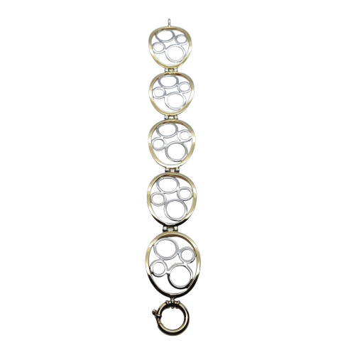 Pulsera articulada de oro amarillo y oro blanco