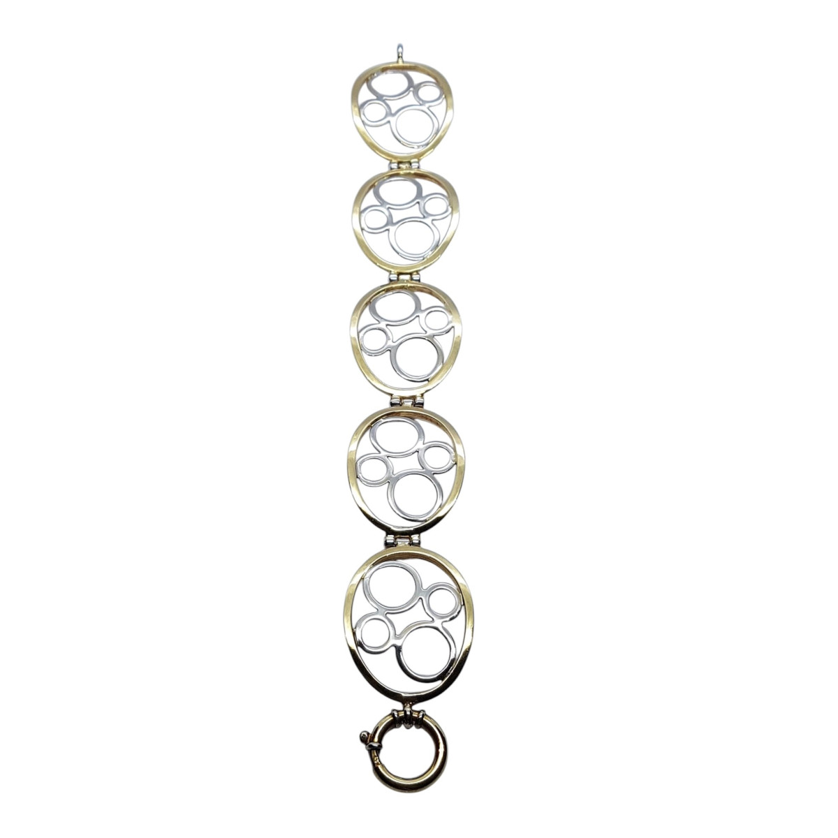 Pulsera articulada de oro amarillo y oro blanco