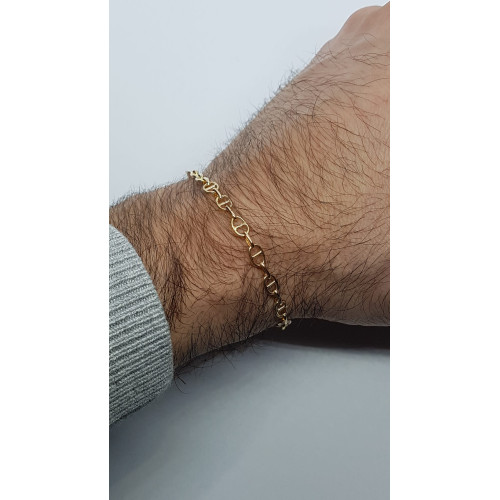 Pulsera maciza y articulada de oro amarillo