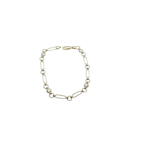 Pulsera articulada de oro amarillo y oro blanco