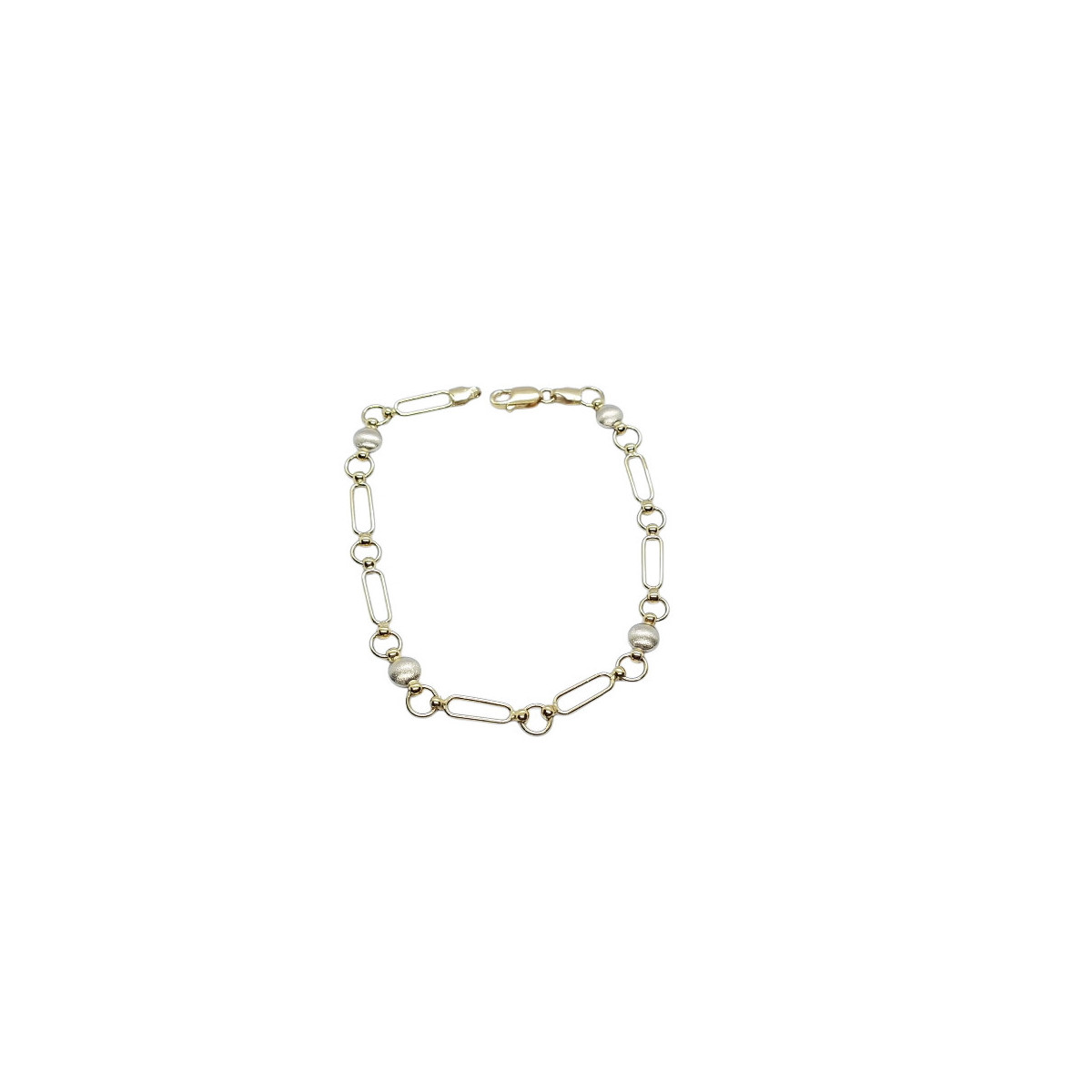 Pulsera articulada de oro amarillo y oro blanco