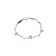 Pulsera maciza y articulada de plata combinada con oro, perlas y diamantes