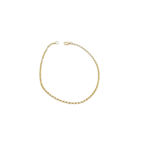 Pulsera de rulo maciza y articulada de oro amarillo