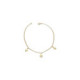 Pulsera articulada de oro amarillo con tres corazones de picas