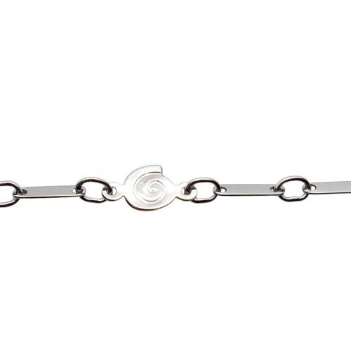 Pulsera articulada de oro blanco con motivos marinos