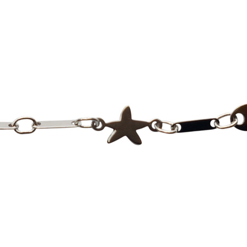 Pulsera articulada de oro blanco con motivos marinos