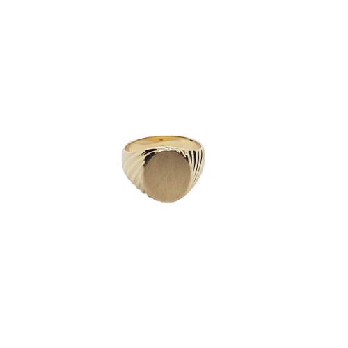 Sello oval de oro amarillo