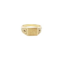 Sello rectangular de oro amarillo