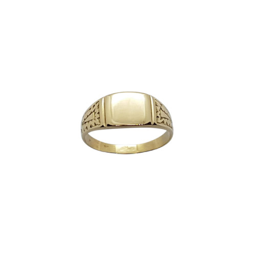 Sello rectangular de oro amarillo