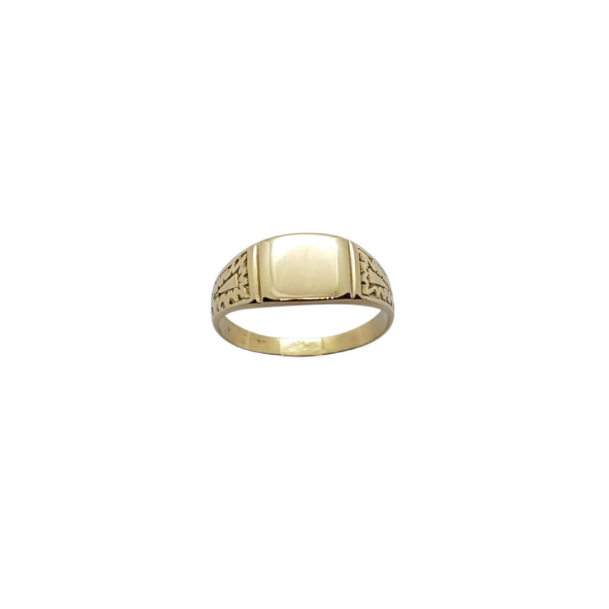 Sello rectangular de oro amarillo