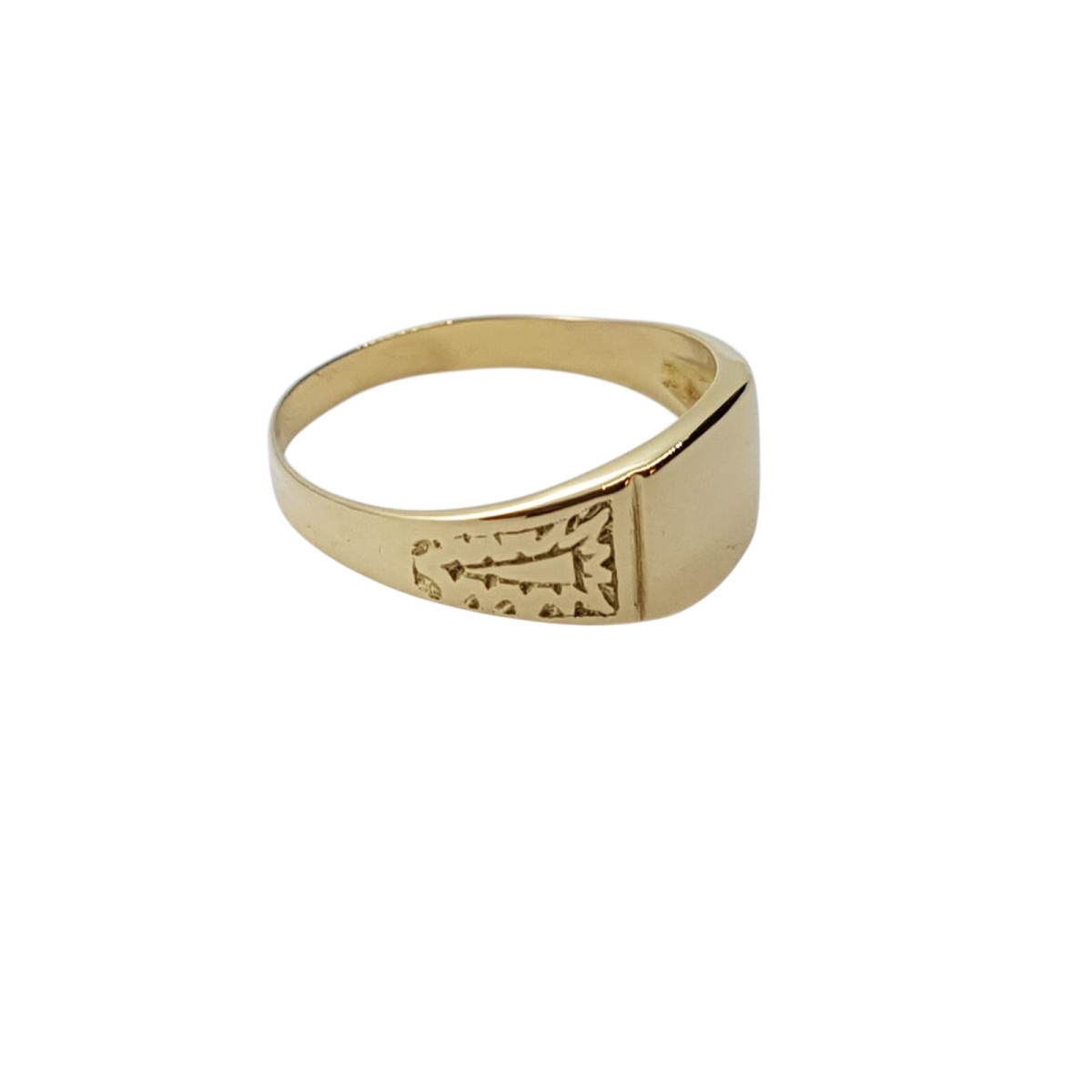 Sello rectangular de oro amarillo