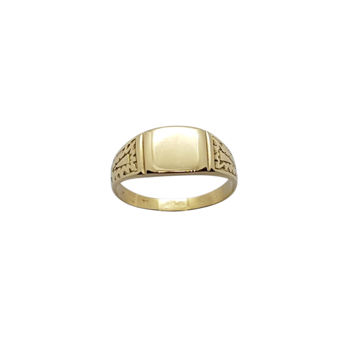 Sello rectangular de oro amarillo