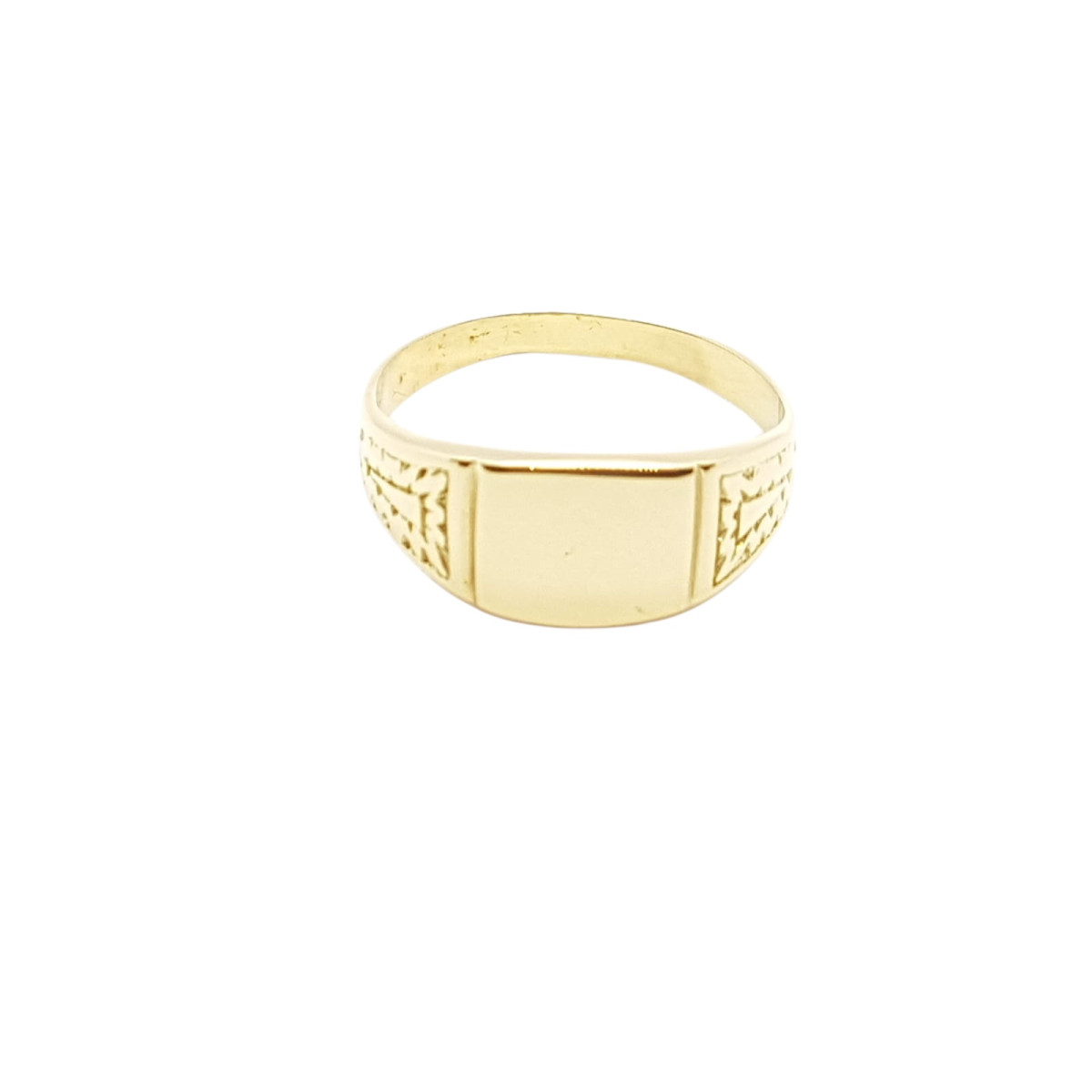 Sello rectangular de oro amarillo
