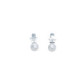 Pendientes de oro blanco estilo Tú y Yo con Perla natural cultivada y circonita