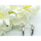 Pendientes de plata y oro amarillo con diamantes y perla natural cultivada