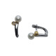 Pendientes de plata y oro amarillo con diamantes y perla natural cultivada