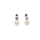 Pendientes de oro blanco estilo Tú y Yo con Perla natural cultivada y diamante
