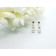 Pendientes de oro blanco estilo Tú y Yo con Perla natural cultivada y diamante