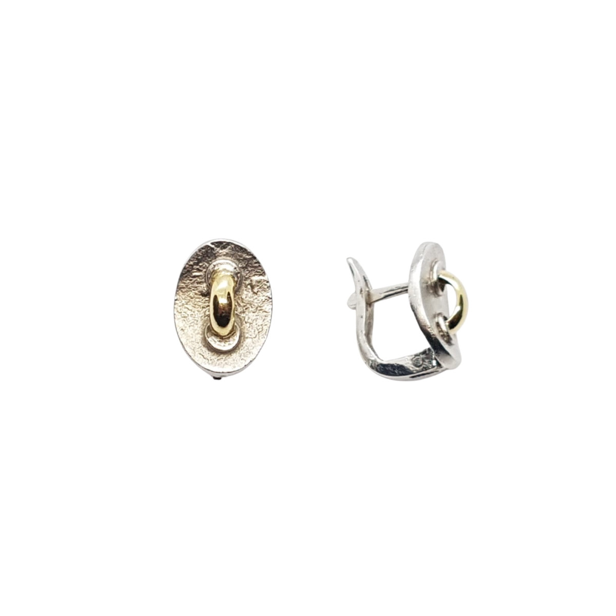 Pendientes de plata y oro amarillo
