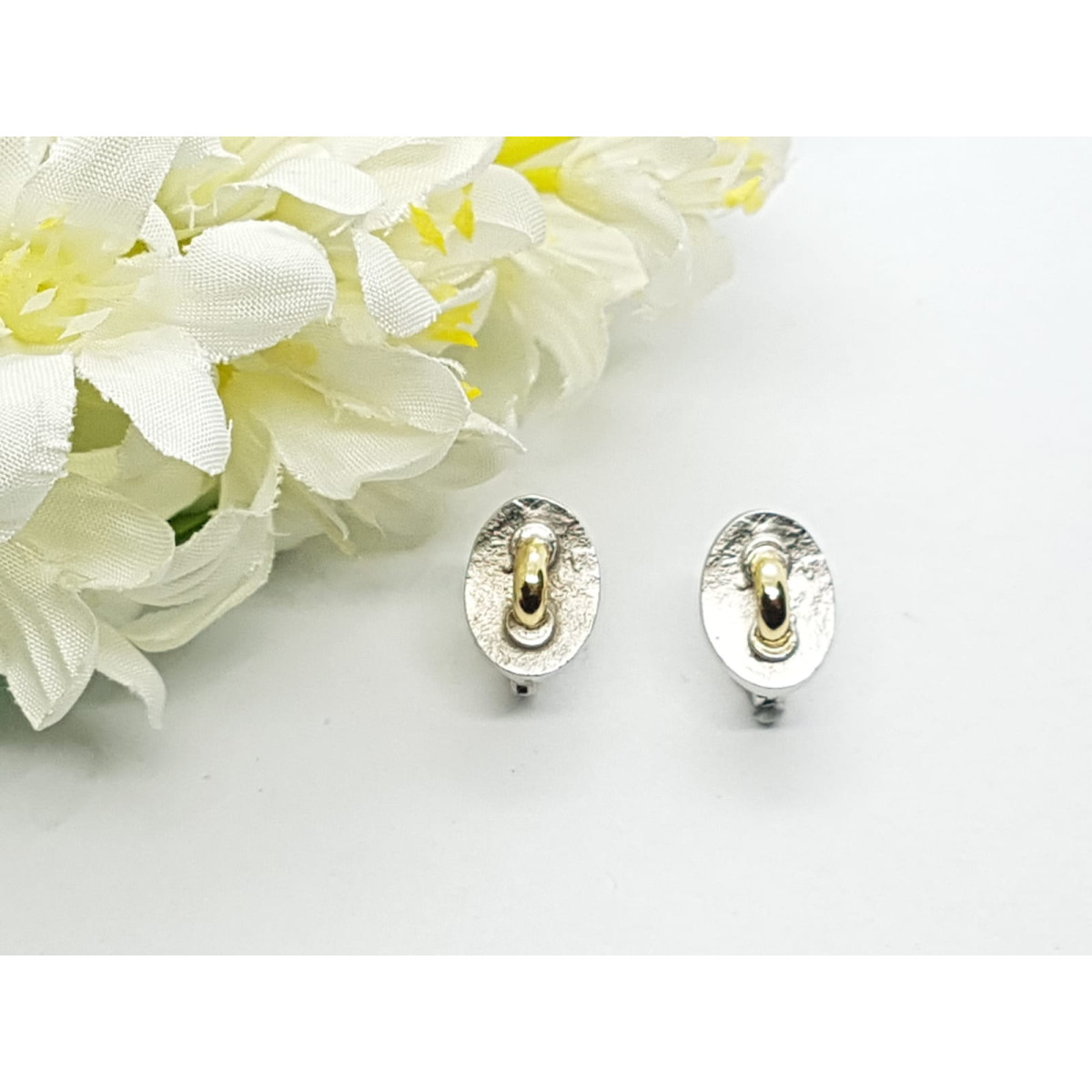 Pendientes de plata y oro amarillo