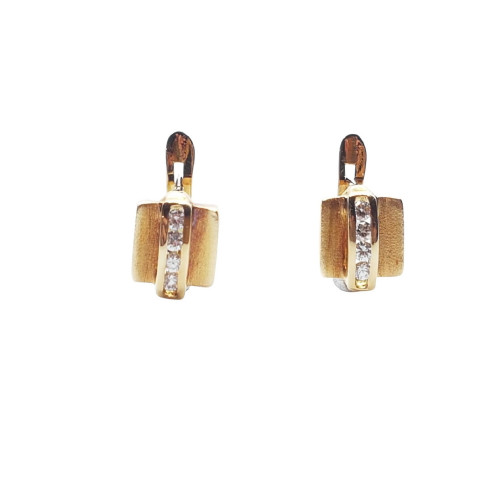 Pendientes de oro amarillo con circonitas