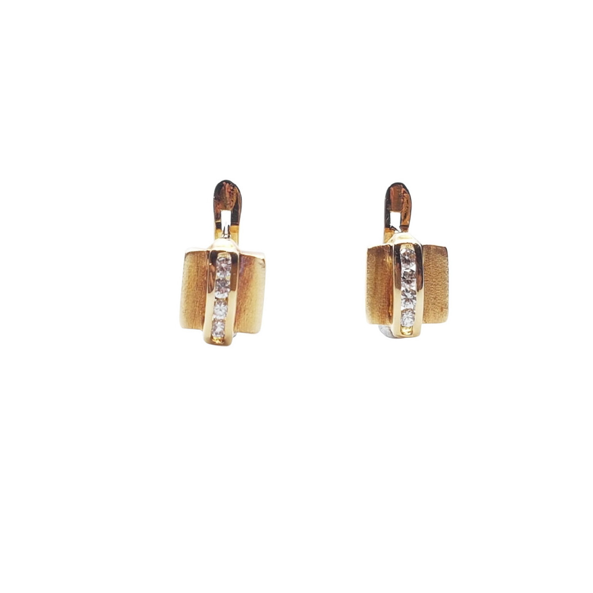Pendientes de oro amarillo con circonitas