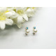 Pendientes de oro amarillo con perla natural cultivada y turquesa