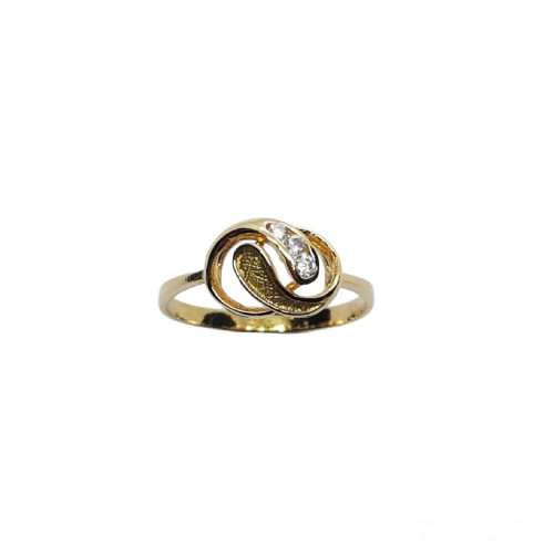 Anillo de oro amarillo con circonitas