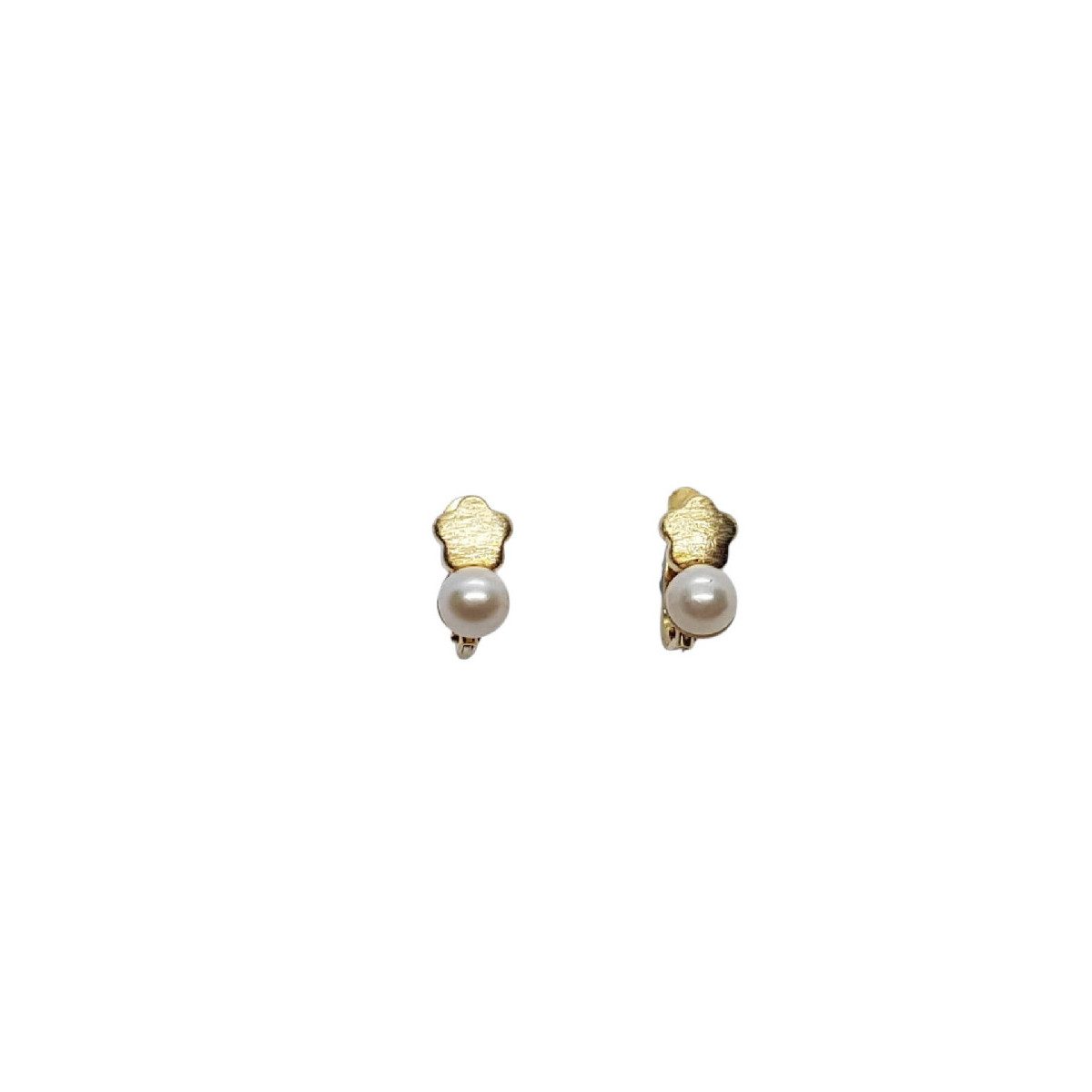 Pendientes de oro amarillo estilo Tú y Yo con Perla natural cultivada