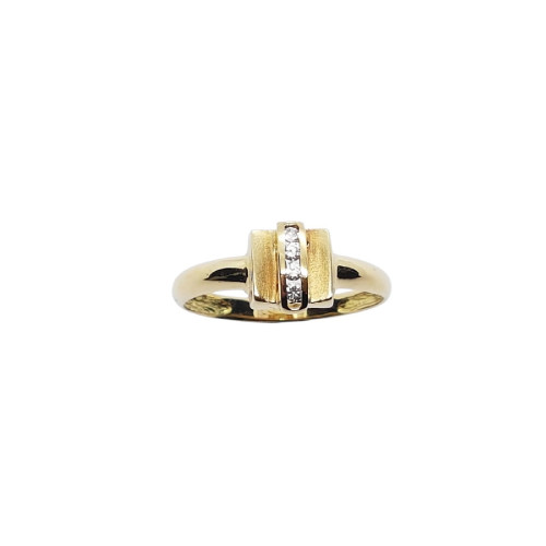 Anillo de oro amarillo con circonitas