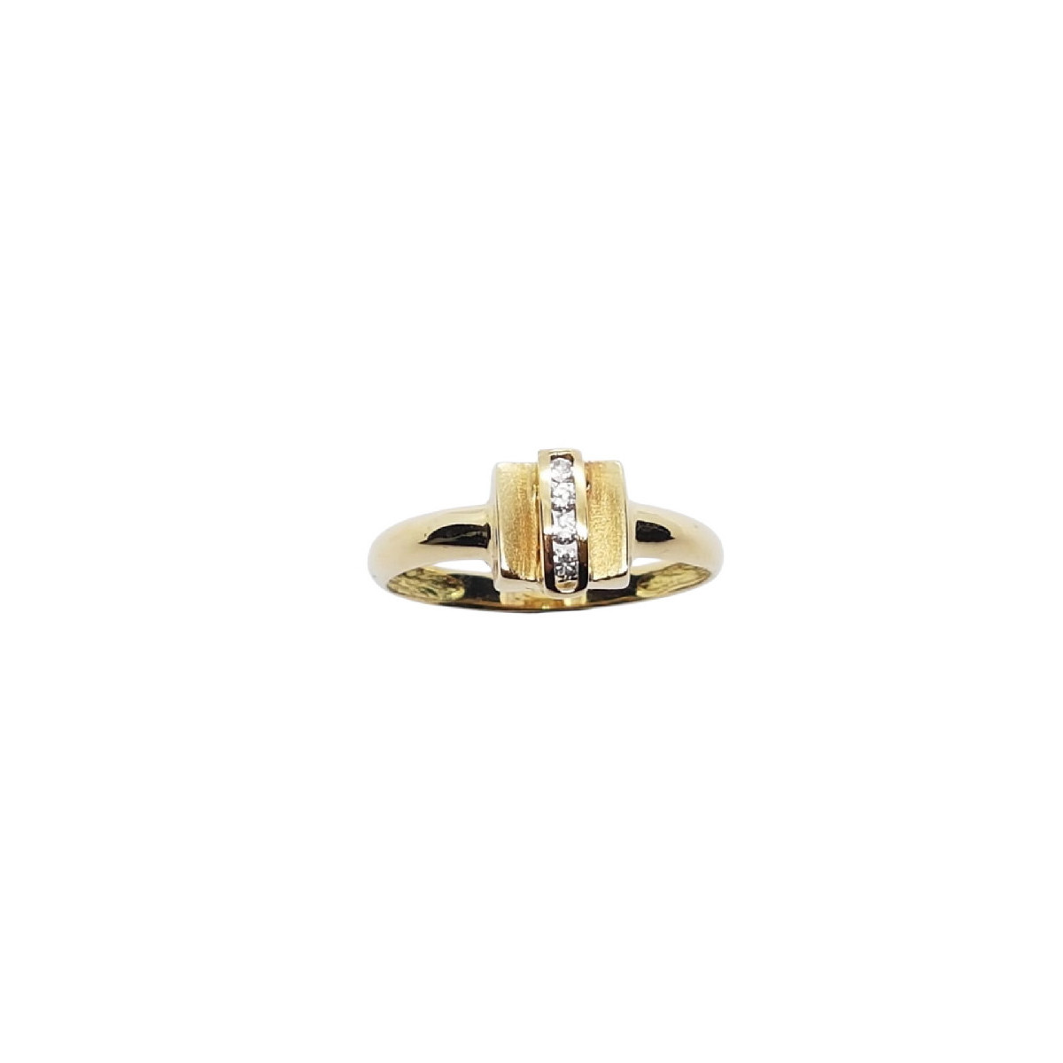 Anillo de oro amarillo con circonitas