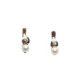 Pendientes de oro amarillo estilo Tú y Yo con Perla natural cultivada y diamante