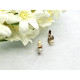 Pendientes de oro amarillo estilo Tú y Yo con Perla natural cultivada y diamante