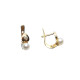 Pendientes de oro amarillo estilo Tú y Yo con Perla natural cultivada y diamante