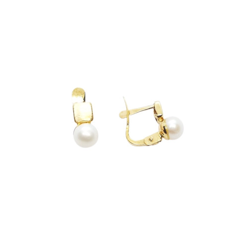 Pendientes de oro amarillo estilo Tú y Yo con Perla natural cultivada