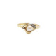 Anillo de oro amarillo con circonitas y perla natural cultivada