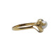 Anillo de oro amarillo con circonitas y perla natural cultivada