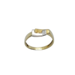 Anillo de oro amarillo y oro blanco