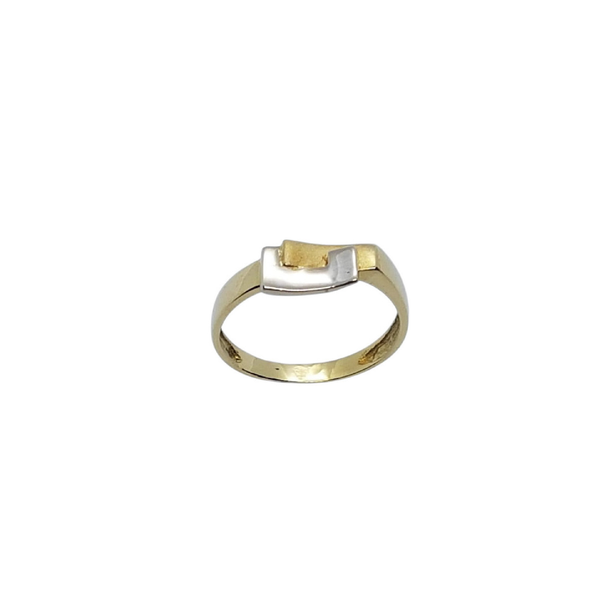Anillo de oro amarillo y oro blanco