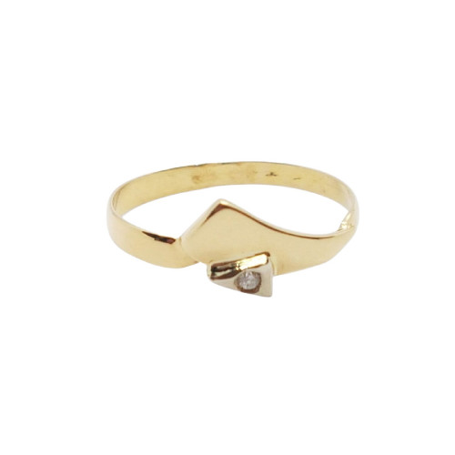 Anillo de oro amarillo con diamante