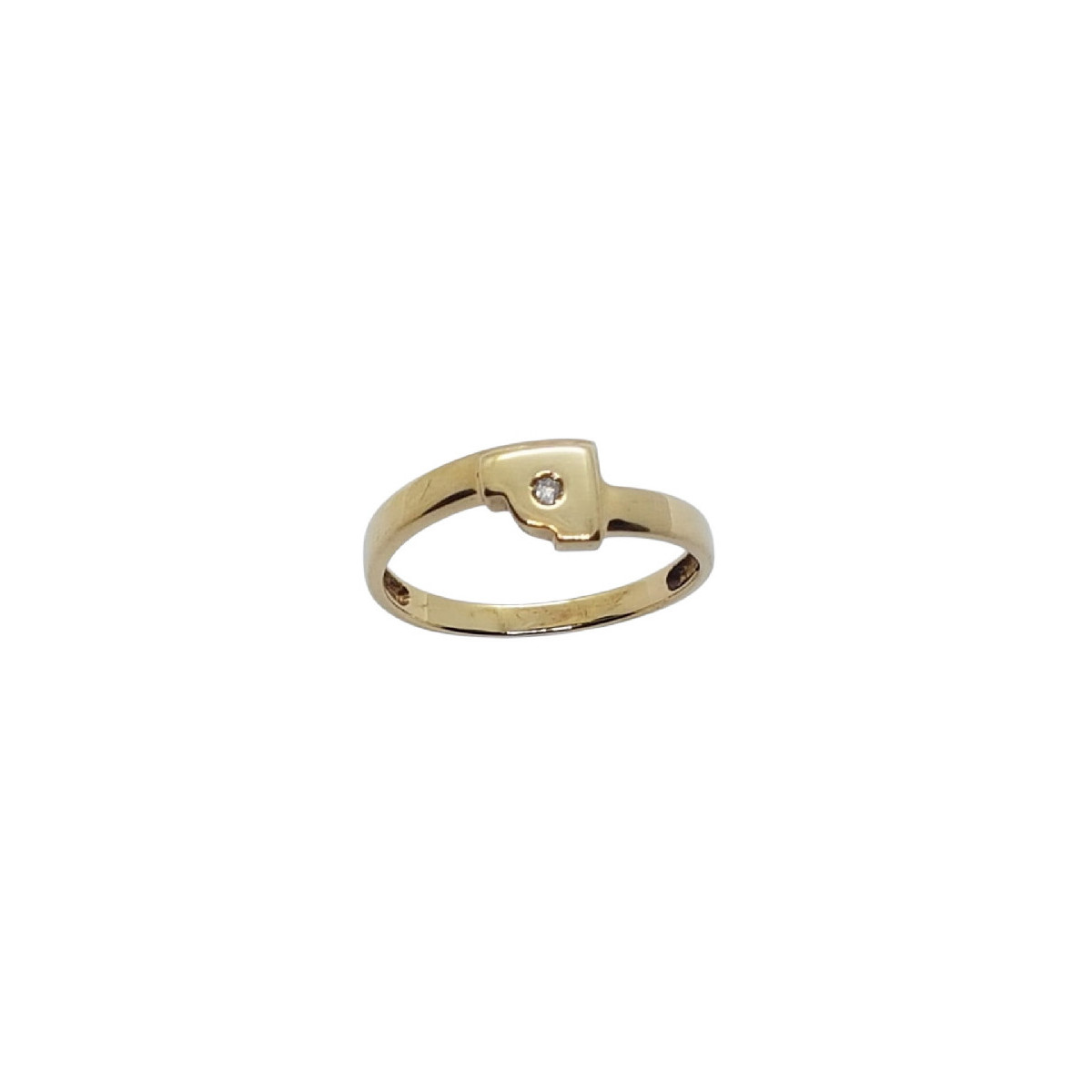 Anillo de oro amarillo con diamante