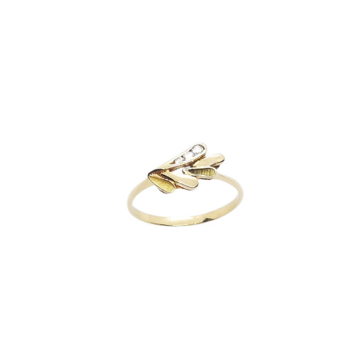 Anillo de oro amarillo con circonitas