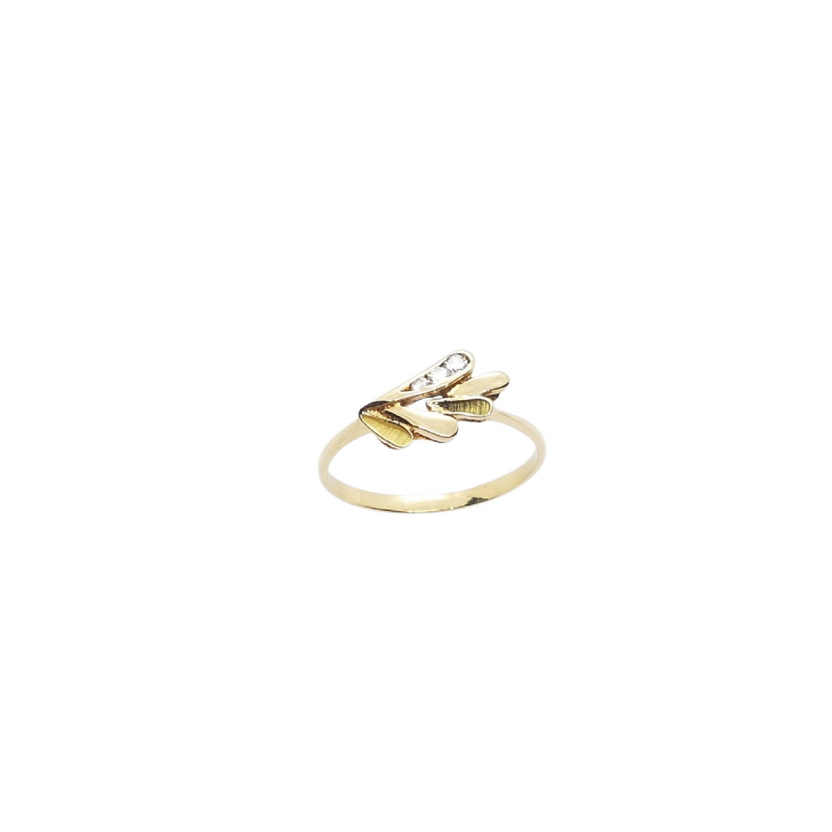 Anillo de oro amarillo con circonitas