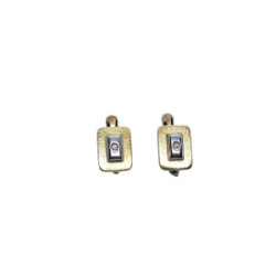 Pendientes de oro amarillo y oro blanco con diamante