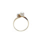 Anillo de oro amarillo con diamante y perla natural cultivada