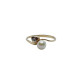 Anillo de oro amarillo con diamante y perla natural cultivada